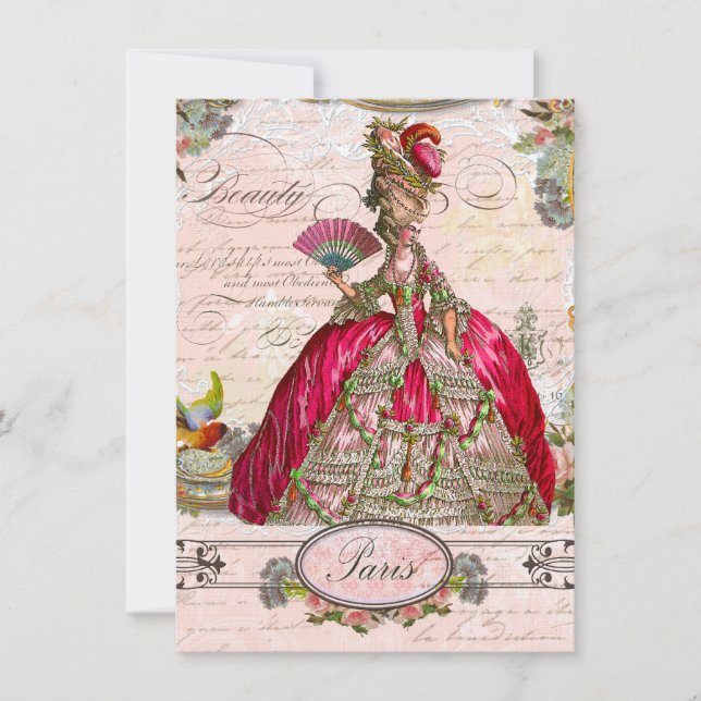 Invitation Marie Antoinette Qu'ils mangent de la gâteaux (Devant)