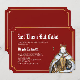 Invitation Marie Antoinette Red Anniversaire Brunch Party