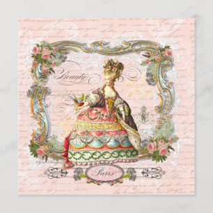 Invitation Marie Antoinette Roses roses à Paris Invite