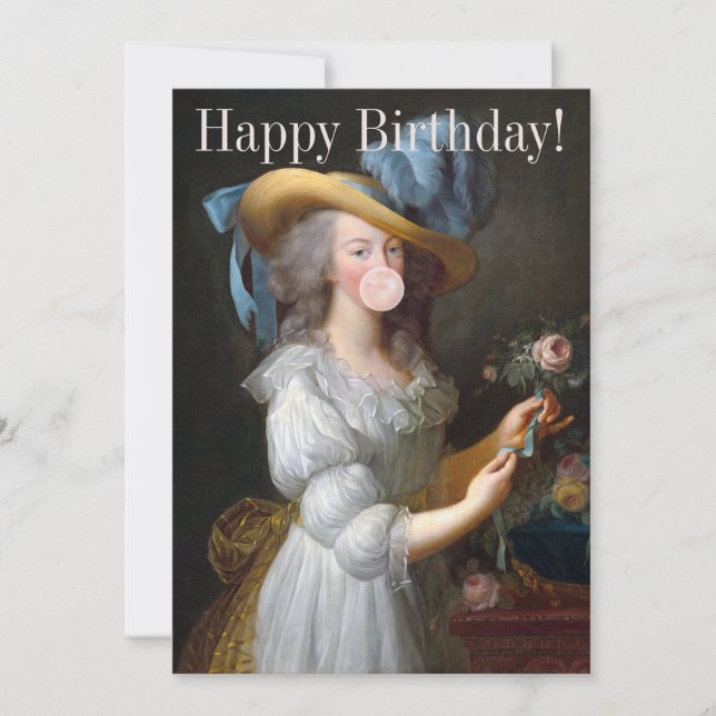 Invitation Marie Antoinette soufflante Buble gomme (Devant)