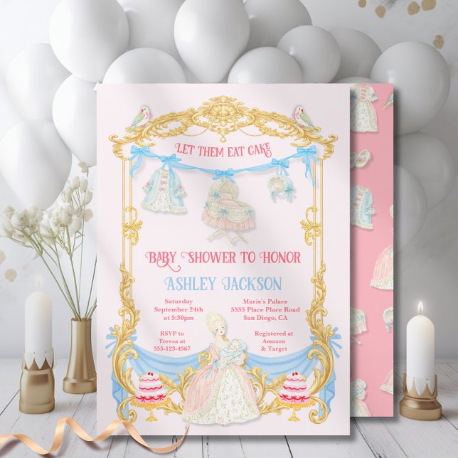 Invitation Marie Antoniette Let them eat cake Baby Shower (Créateur téléchargé)