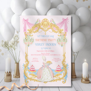 Invitation Marie Antoniette Qu'ils mangent de la gâteau Fête
