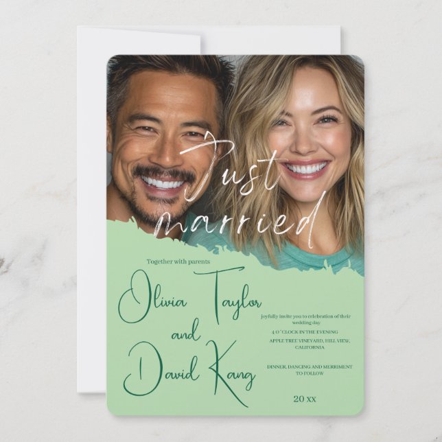 Invitation Marié - Fête de mariage élégante (Devant)