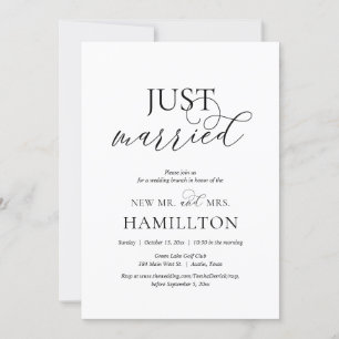 Invitation Marié, mariage de poste Brunch Elopement, Marine 