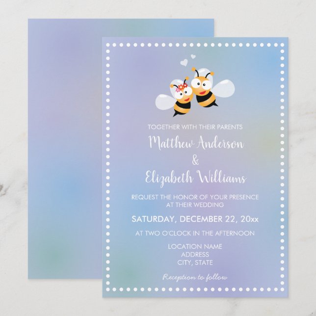 Invitation Marié Pour Être Beau Rêveur De Mariage (Devant / Derrière)