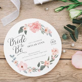 Invitation Mariée à être aquarelle Floral Rose & Sage Green