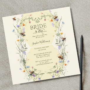 Invitation Mariée à l'abeille Fleurs sauvages Abeilles Enterr