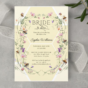 Invitation Mariée à l'abeille Fleurs sauvages Abeilles Enterr