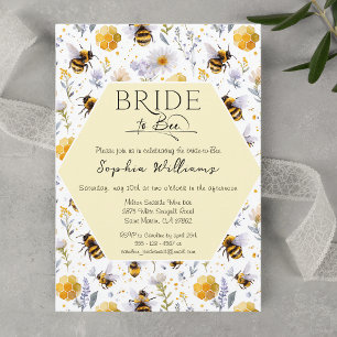Invitation Mariée à l'abeille Lavande Florale Abeilles Enterr