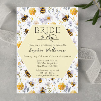 Invitation Mariée à l'abeille Lavande Florale Abeilles Enterr