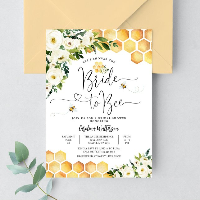 Invitation Mariée à l'abeille Ruche Rustique Abeille Enterrem (Créateur téléchargé)