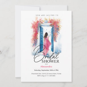 Invitation Mariée à Santorin Thème grec   Enterrement de vie 
