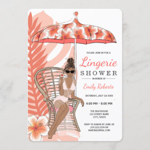 Invitation Mariée Afro-Américaine sous la douche de lingerie