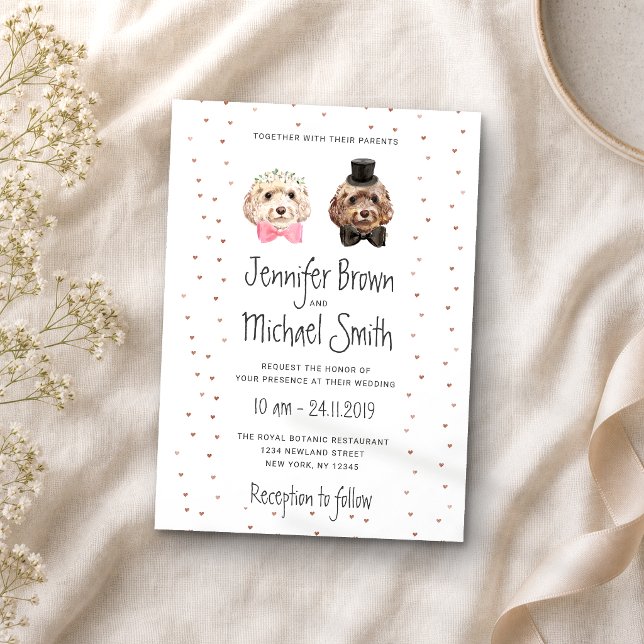Invitation Mariée Amoureux de Chien Cockapoo Mariage de l'Épo (Créateur téléchargé)