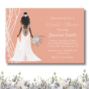 Invitation Mariée Bohème Avec Perles Et Fleurs Enterrement De