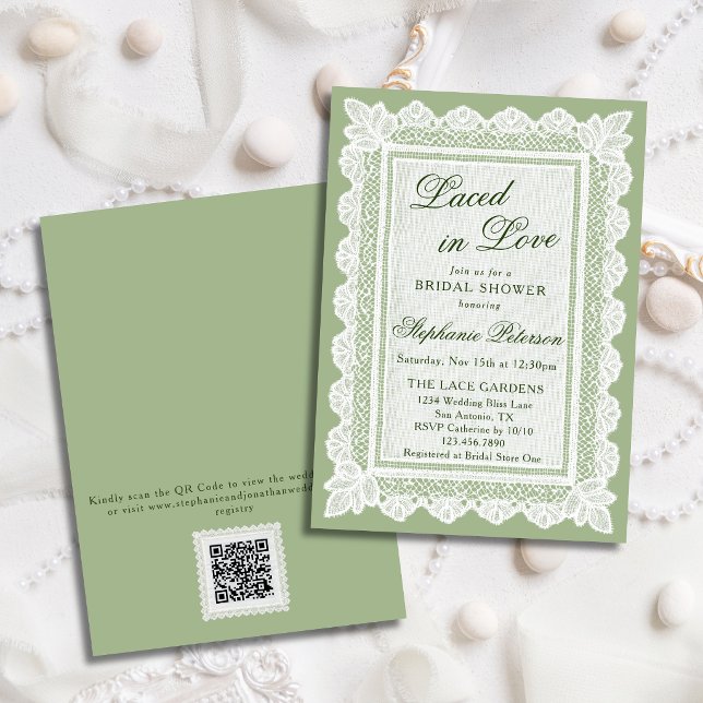 Invitation Mariée dans l'Amour Code QR Broderie Mariage Fête  (Créateur téléchargé)