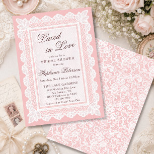 Invitation Mariée dans l'Amour Vintage Rose Lace Baby Shower