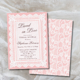 Invitation Mariée dans l'Amour Vintage Rose Lace Baby Shower