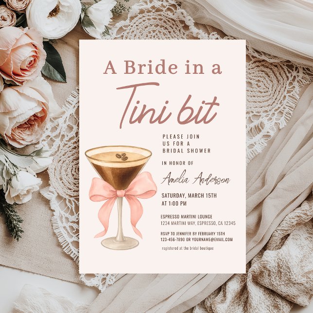 Invitation Mariée dans un Martini Espresso Tini Bit Enterreme (Créateur téléchargé)