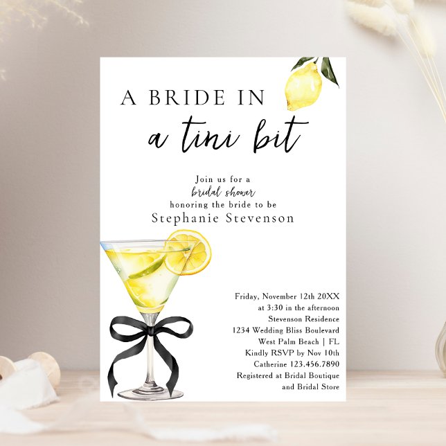 Invitation Mariée dans un tout petit peu de Martini au citron (Créateur téléchargé)