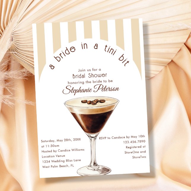 Invitation Mariée dans un tout petit peu Espresso Martini Ent (Créateur téléchargé)