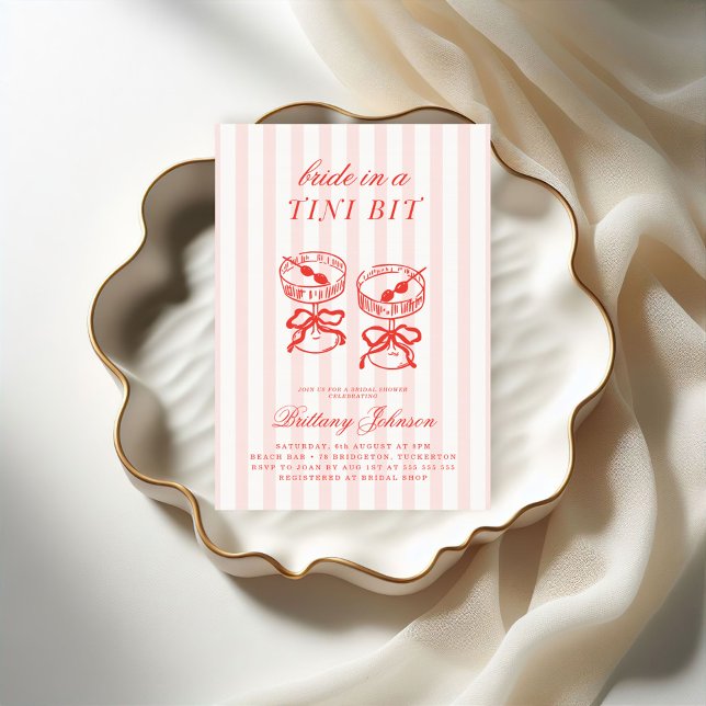Invitation Mariée dans une douche de mariée au Martini rose (Créateur téléchargé)