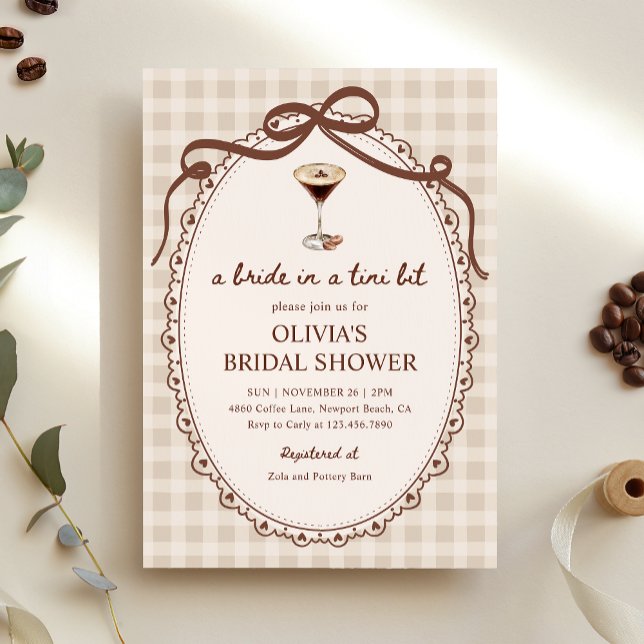 Invitation Mariée dans une Fête des mariées Tini Bit En vichy (Créateur téléchargé)