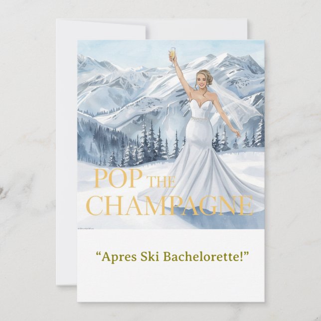 Invitation Mariée de week-end entre célibataires au ski sur l (Devant)