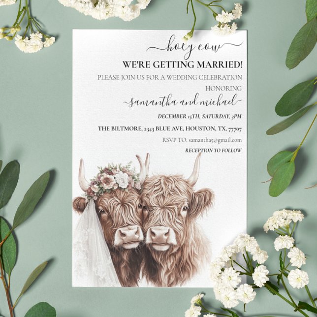 Invitation Mariée des Highlands Vache Sainte Mariage  (Créateur téléchargé)