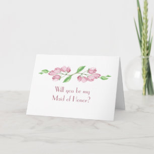 Invitation Mariée d'Honneur de mariage aux fleurs de cerisier