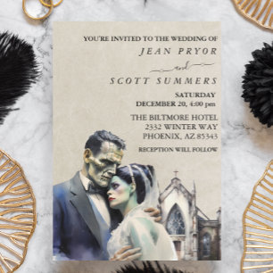 Invitation Mariée du Mariage d'Halloween Frankenstein