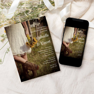 Invitation Mariée en Cowboy Boots Ranch Post Mariage Brunch