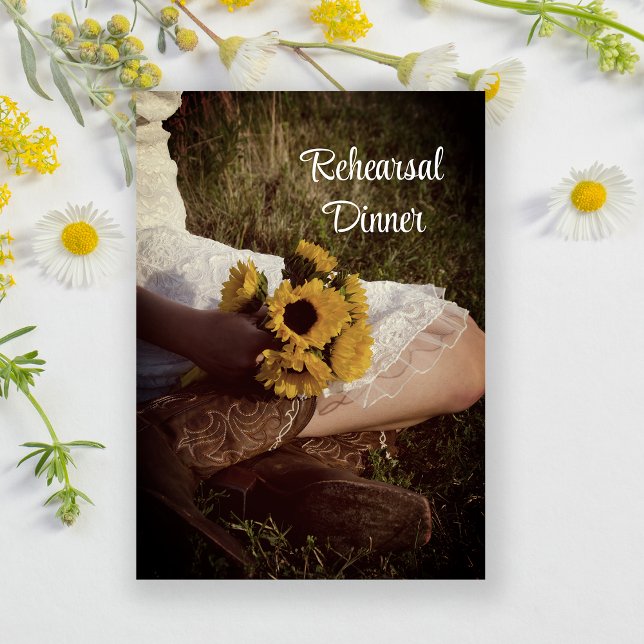 Invitation Mariée en Cowboy Boots Ranch Rehearsal Dîner (Créateur téléchargé)