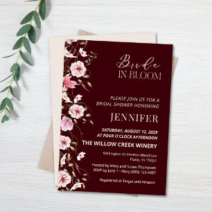 Invitation Mariée en Fleur Robe Bourguignonne Fête de Mariage