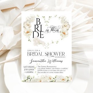 Invitation Mariée en fleurs Fête des mariées du coeur floral