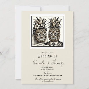 Invitation Mariée et fille Aloha Pineapple Tiki Mariage princ