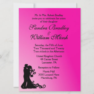 Invitation Mariée et fille Fuchsia