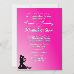 Invitation Mariée et fille Fuchsia