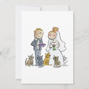 Invitation Mariée et Marié avec des Chats