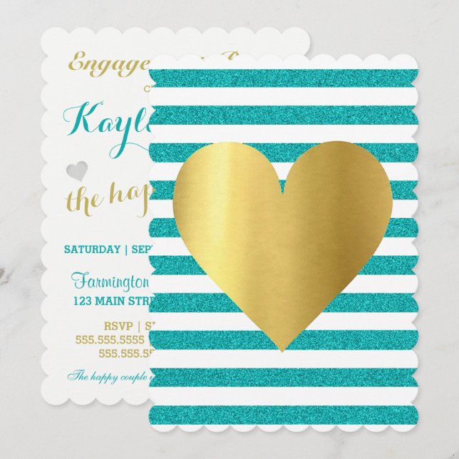 Invitation Mariée Été Lovin Turquoise Blue Soiree Lawn Party (Devant / Derrière)