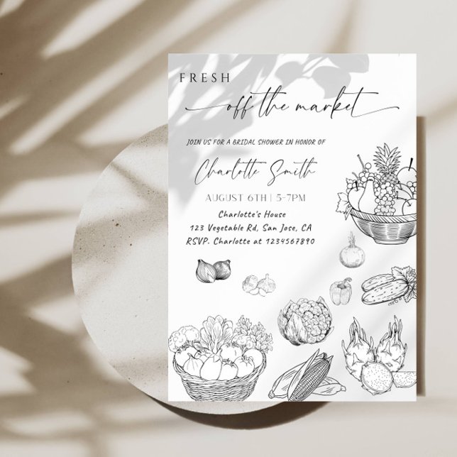 Invitation Mariée Fraîche du Marché - Marché de Producteurs (Créateur téléchargé)