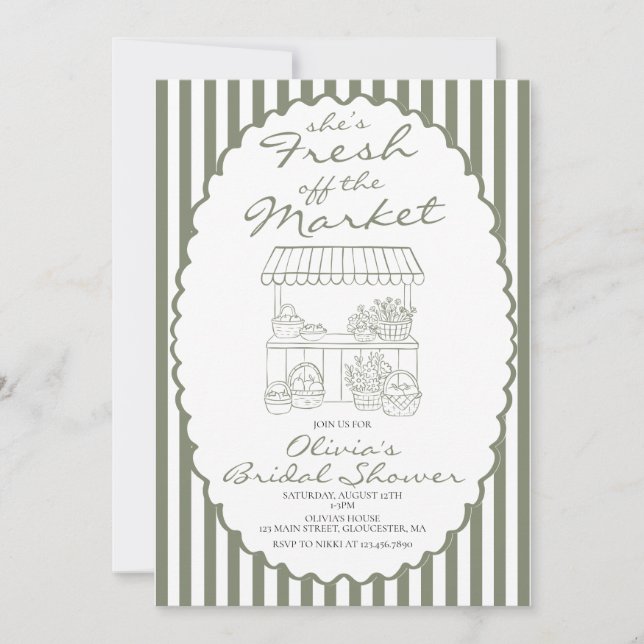 Invitation Mariée Fraîche sur le Marché (Devant)