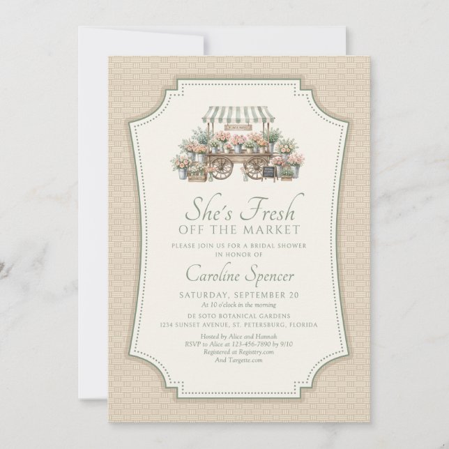 Invitation Mariée Fraîche sur le Marché (Devant)