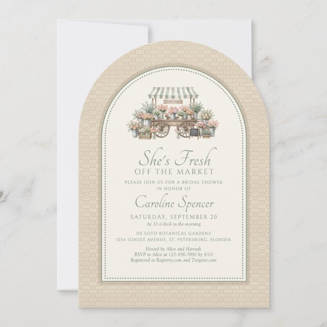 Invitation Mariée Fraîche sur le Marché (Devant)