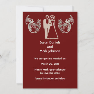 Invitation Mariée Groom Doves Mariage Brown Enregistrer La Da