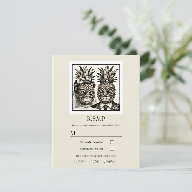Invitation Mariée & Marié Réponse à la réception de mariage T (Debout devant)
