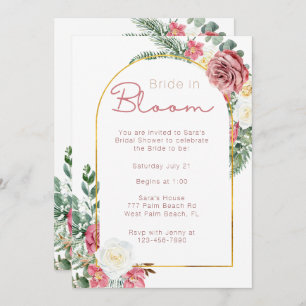 Invitation Mariée Minimale En Fête des mariées Florale En Fle