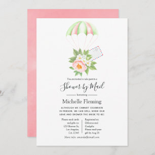 Invitation Mariée ou Baby shower en parachute floral par cour