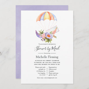 Invitation Mariée ou Baby shower en parachute floral par cour