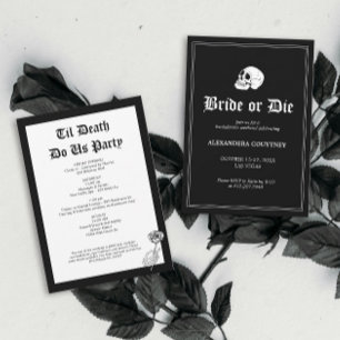 Invitation Mariée ou mourir jusqu'à la mort Do us Party Bache